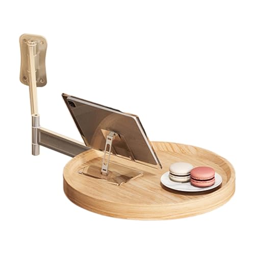 Wlikmjg Runde Tischwand, runde Wandmontagentisch | Badezimmer Schreibtisch | 180 ° Rotationsklapper Snacke Couchtisch für Hausmilchtee und Kuchenladen von Wlikmjg