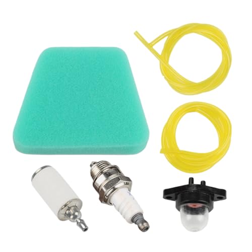 Wlikmjg Schlauch Luftfilter für Kettensäge | Rasenmäher Luftfilter | Mähmaschine Zubehör Schlauch Zündkerzen Set von Wlikmjg