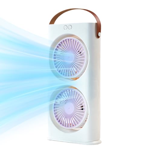 Wlikmjg Tischventilator | 3 Geschwindigkeiten Schreibtisch Kühlung Elektrischer Ventilator mit Doppelkopf - USB-C Ladbarer Luftkühler Für Zuhause Büro Reisen Wlikmjg Tischventilator | 3 Geschwindigkeiten Schreibtisch Kühlung Elektrischer Ventilator mit Doppelkopf - USB-C Ladbarer Luftkühler Für Zuhause Büro Reisen von Wlikmjg