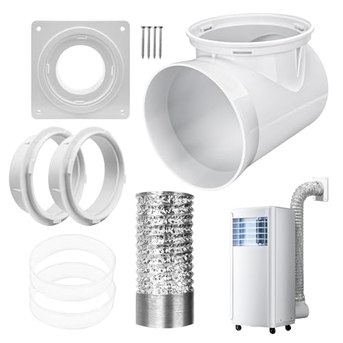 Wlikmjg Trockner Abgas Set | Fenster Entlüftung Set für mobile Klimaanlagen - Wandmontierter Ersatzplatten Verbinder für Decken Abluftlüftung Ventilatoren Waschmaschinen Zirkulation von Wlikmjg