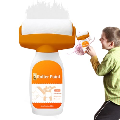 Wlikmjg Wand Reparatur Roller Farbe,Kleine Wand Ausbesserungsbürste,Tragbarer 2-in-1-Reparaturpinsel Für Wandfarbe Mit Klei-ner Rolle, Wandreparaturwerkzeug Für Wasserbasierte Beschichtungen von Wlikmjg