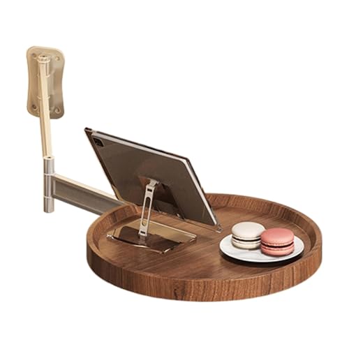 Wlikmjg Wandmontierter Klapptisch, runde Tischwand | Badezimmer Schreibtisch - 180 ° Rotationsklapper Snacke Couchtisch für Hausmilchtee und Kuchenladen von Wlikmjg