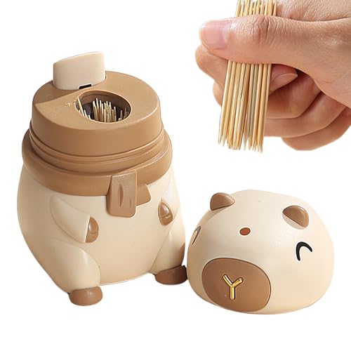 Wlikmjg Zahnstocher Spender - Moderner Zahnstocher Automat | Organizer Niedliches Capybara Design Automatischer Spender Für Küche Reisen Restaurant Kühlschrank Auto von Wlikmjg