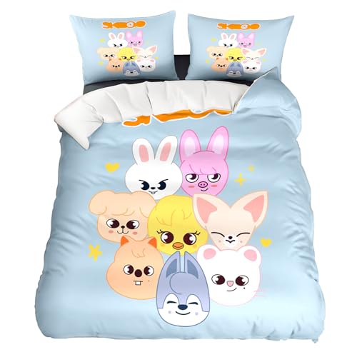 WlsqDE Strraykiid Bettwäsche, Kpop Bettwäsche 135x200cm, Anime Bettbezug-Set Enthalten 80x80cm Kissenbezug, Microfaser, Angenehm & Weich, für Teens Jungen und Fans Mädchen Bettbezug Kinder WlsqDE Strraykiid Bettwäsche, Kpop Bettwäsche 135x200cm, Anime Bettbezug-Set Enthalten 80x80cm Kissenbezug, Microfaser, Angenehm & Weich, für Teens Jungen und Fans Mädchen Bettbezug Kinder von WlsqDE