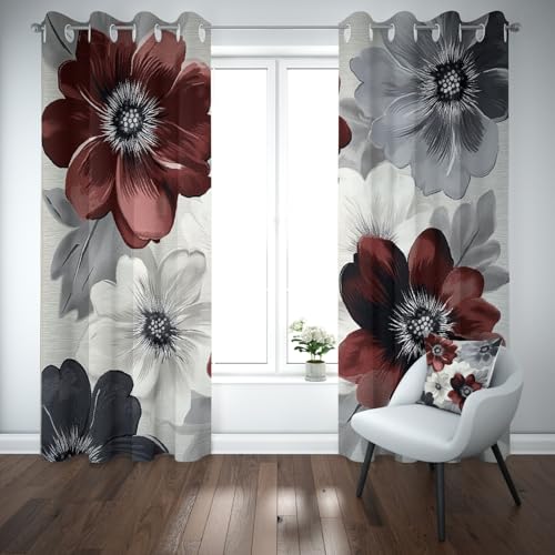 Wlujhia Blumen PflanzeVorhänge mit Ösen Blumenmusterverdunkelungsvorhang Retro LändlichBlickdicht Gardinen Kälteschutz Warm Hitzeschutz Wohnzimmer H260xB140 cm, 2er Set Wlujhia Blumen PflanzeVorhänge mit Ösen Blumenmusterverdunkelungsvorhang Retro LändlichBlickdicht Gardinen Kälteschutz Warm Hitzeschutz Wohnzimmer H260xB140 cm, 2er Set von Wlujhia