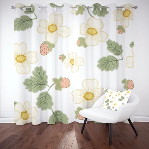 Wlujhia Blumen PflanzeVorhänge mit Ösen Erdbeere Obstverdunkelungsvorhang BlumenmusterBlickdicht Gardinen Kälteschutz Warm Hitzeschutz Wohnzimmer H260xB140 cm, 2er Set Wlujhia Blumen PflanzeVorhänge mit Ösen Erdbeere Obstverdunkelungsvorhang BlumenmusterBlickdicht Gardinen Kälteschutz Warm Hitzeschutz Wohnzimmer H260xB140 cm, 2er Set von Wlujhia