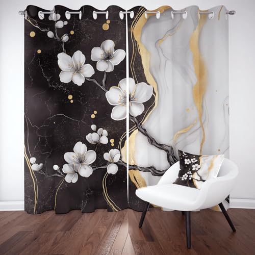 Wlujhia Blumen PflanzeVorhänge mit Ösen Marmor Musterverdunkelungsvorhang Modern Abstrakt KunstBlickdicht Gardinen Kälteschutz Warm Hitzeschutz Wohnzimmer H260xB140 cm, 2er Set Wlujhia Blumen PflanzeVorhänge mit Ösen Marmor Musterverdunkelungsvorhang Modern Abstrakt KunstBlickdicht Gardinen Kälteschutz Warm Hitzeschutz Wohnzimmer H260xB140 cm, 2er Set von Wlujhia