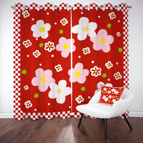 Wlujhia Farbe BlumenmusterVorhänge mit Ösen Blumen Pflanzeverdunkelungsvorhang Modern StilBlickdicht Gardinen Kälteschutz Warm Hitzeschutz Wohnzimmer H260xB140 cm, 2er Set Wlujhia Farbe BlumenmusterVorhänge mit Ösen Blumen Pflanzeverdunkelungsvorhang Modern StilBlickdicht Gardinen Kälteschutz Warm Hitzeschutz Wohnzimmer H260xB140 cm, 2er Set von Wlujhia