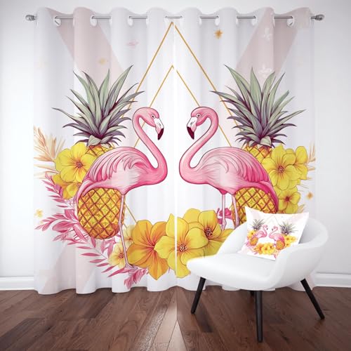 Wlujhia Flamingo MusterVorhänge mit Ösen Dschungel Birdverdunkelungsvorhang Blumen PflanzeBlickdicht Gardinen Kälteschutz Warm Hitzeschutz Wohnzimmer H260xB140 cm, 2er Set Wlujhia Flamingo MusterVorhänge mit Ösen Dschungel Birdverdunkelungsvorhang Blumen PflanzeBlickdicht Gardinen Kälteschutz Warm Hitzeschutz Wohnzimmer H260xB140 cm, 2er Set von Wlujhia