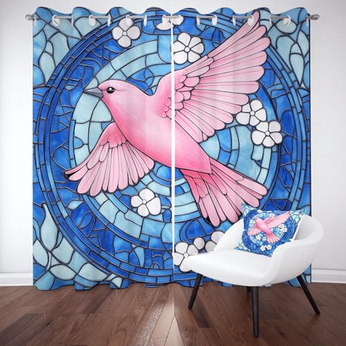 Wlujhia Glasmalerei BirdVorhänge mit Ösen Tier Druckenverdunkelungsvorhang Mosaik MusterBlickdicht Gardinen Kälteschutz Warm Hitzeschutz Wohnzimmer H260xB140 cm, 2er Set Wlujhia Glasmalerei BirdVorhänge mit Ösen Tier Druckenverdunkelungsvorhang Mosaik MusterBlickdicht Gardinen Kälteschutz Warm Hitzeschutz Wohnzimmer H260xB140 cm, 2er Set von Wlujhia
