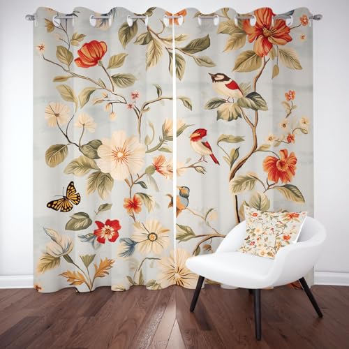 Wlujhia Schmetterling BirdVorhänge mit Ösen Blumenmusterverdunkelungsvorhang Blumen PflanzeBlickdicht Gardinen Kälteschutz Warm Hitzeschutz Wohnzimmer H260xB140 cm, 2er Set Wlujhia Schmetterling BirdVorhänge mit Ösen Blumenmusterverdunkelungsvorhang Blumen PflanzeBlickdicht Gardinen Kälteschutz Warm Hitzeschutz Wohnzimmer H260xB140 cm, 2er Set von Wlujhia