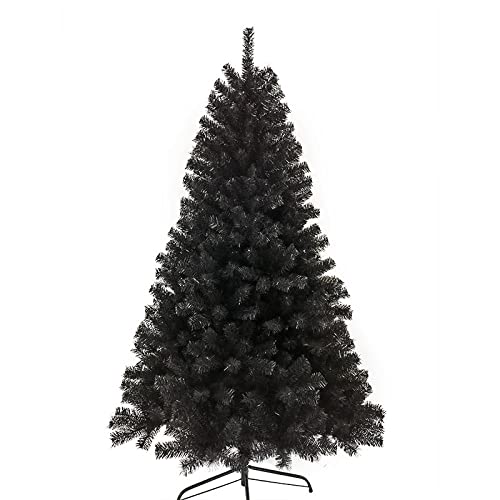 WmHeoo2077 Spritzguss Weihnachtsbaum künstlich,schwer entflammbarer Tannenbaum,Großer schwarzer Weihnachtsbaum, verschlüsselter PVC-Weihnachtsbaum-schwarz_180CM von WmHeoo2077