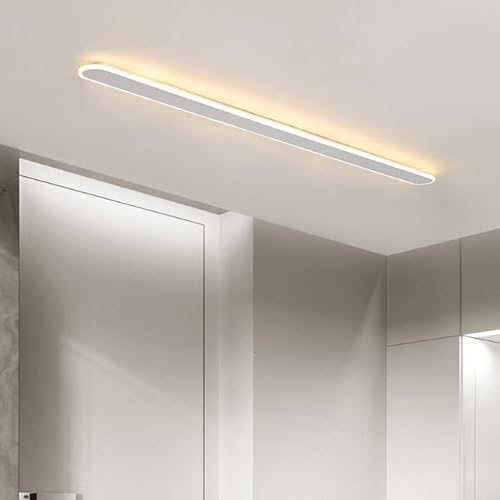 LED Aluminium Deckenleuchte Rechteckiges Design Minimalistische Innenbeleuchtung für Wohnzimmer & Schlafzimmer Modernes Schwarz-Weiß-Dekor Warmes weißes Licht 100cm LED Aluminium Deckenleuchte Rechteckiges Design Minimalistische Innenbeleuchtung für Wohnzimmer & Schlafzimmer Modernes Schwarz-Weiß-Dekor Warmes weißes Licht 100cm von Wmmner