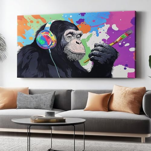 Leinwandwandbild Abstrakter Gorilla-Pinsel-Druck, farbige Leinwanddrucke Poster, 70 x 50 cm für Wohnzimmer Schlafzimmer Home Office Wanddekoration Gemälde ohne Rahmen Leinwandwandbild Abstrakter Gorilla-Pinsel-Druck, farbige Leinwanddrucke Poster, 70 x 50 cm für Wohnzimmer Schlafzimmer Home Office Wanddekoration Gemälde ohne Rahmen von Wmmner
