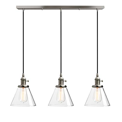 Retro Glas Trichter Pendelleuchte 3 Flamingo Design Moderne Vintage Hängelampe Industrie Loft Stil Gebürstete Edelstahl Finish Perfekt für Home & Cafe Dekor Retro Glas Trichter Pendelleuchte 3 Flamingo Design Moderne Vintage Hängelampe Industrie Loft Stil Gebürstete Edelstahl Finish Perfekt für Home & Cafe Dekor von Wmmner