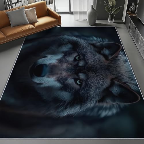 Teppiche Rutschfest Flauschig, Dunkelgrau Schwarz Weich Ultradünn Rutschfest Fleckenabweisend Wildtier Wolfsmuster Teppiche, für Wohnzimmer Schlafzimmer Esszimmer Eingangsbereich 60 x 90 cm Teppiche Rutschfest Flauschig, Dunkelgrau Schwarz Weich Ultradünn Rutschfest Fleckenabweisend Wildtier Wolfsmuster Teppiche, für Wohnzimmer Schlafzimmer Esszimmer Eingangsbereich 60 x 90 cm von Wmmner