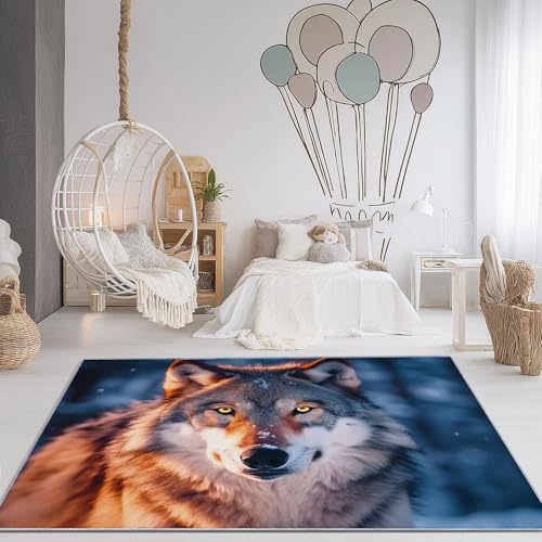 Teppiche für das Wohnzimmer 80 x 150 cm, weiche, moderne Teppiche mit Tiermotiven, waschbare, rutschfeste, kurzflorige Teppiche in Grau und Blau, für das Wohnzimmer, Schlafzimmer, Esszimmer und Büro Teppiche für das Wohnzimmer 80 x 150 cm, weiche, moderne Teppiche mit Tiermotiven, waschbare, rutschfeste, kurzflorige Teppiche in Grau und Blau, für das Wohnzimmer, Schlafzimmer, Esszimmer und Büro von Wmmner
