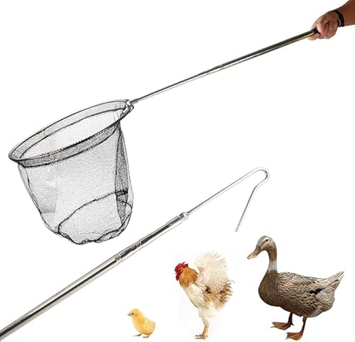 Tierfangnetz Stange Werkzeug Hühnerfänger Beinhaken Werkzeugsatz Tierkontrolle Fangstange Katze Vogel Geflügel und Kleintiere Fangnetz von Wmmner