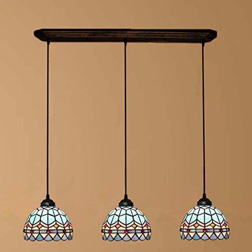 Tiffany Stil 3 Kopf Farbige Glas Pendelleuchte Retro Deckenleuchte für Esszimmer Wohnzimmer Schlafzimmer Dekor Tiffany Stil 3 Kopf Farbige Glas Pendelleuchte Retro Deckenleuchte für Esszimmer Wohnzimmer Schlafzimmer Dekor von Wmmner