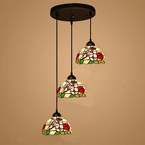 Tiffany Stil 3 Kopf Farbige Glas Pendelleuchte Retro Dekor Deckenlampe für Esszimmer Wohnzimmer Schlafzimmer Elegante Home Beleuchtung Leuchte Tiffany Stil 3 Kopf Farbige Glas Pendelleuchte Retro Dekor Deckenlampe für Esszimmer Wohnzimmer Schlafzimmer Elegante Home Beleuchtung Leuchte von Wmmner