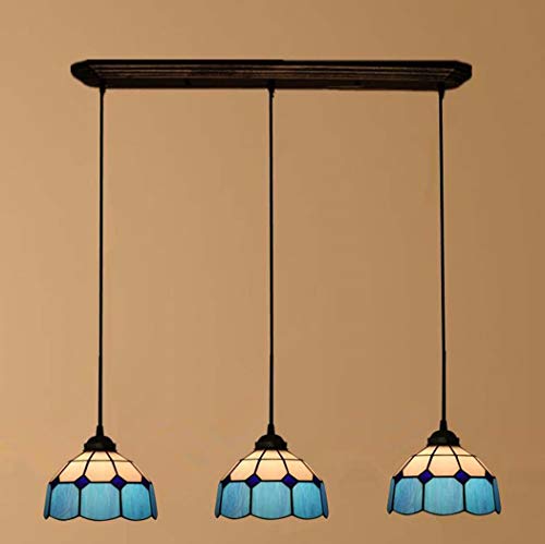 Tiffany Stil 3 Licht Pendelleuchte Vintage Retro Farbige Glas Kronleuchter für Esszimmer Wohnzimmer Schlafzimmer Tiffany Stil 3 Licht Pendelleuchte Vintage Retro Farbige Glas Kronleuchter für Esszimmer Wohnzimmer Schlafzimmer von Wmmner