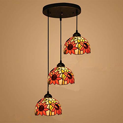 Tiffany Stil Kronleuchter 3 Licht Bunte Glas Pendelleuchte Retro Dekor für Esszimmer Wohnzimmer Schlafzimmer Elegante Beleuchtung Leuchte Tiffany Stil Kronleuchter 3 Licht Bunte Glas Pendelleuchte Retro Dekor für Esszimmer Wohnzimmer Schlafzimmer Elegante Beleuchtung Leuchte von Wmmner