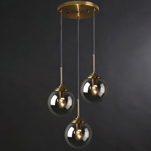 Vintage 3 Licht Glas Pendelleuchte Einstellbare E27 Messing Gold Kronleuchter Industrielle Deckenleuchte für Kücheninsel Retro Hängeleuchte Design Vintage 3 Licht Glas Pendelleuchte Einstellbare E27 Messing Gold Kronleuchter Industrielle Deckenleuchte für Kücheninsel Retro Hängeleuchte Design von Wmmner