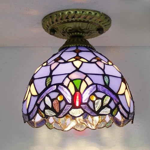 Vintage Tiffany Style Buntglas Deckenleuchte E27 Antike kleine Pendelleuchte für Küche Wohnzimmer Schlafzimmer Badezimmer Flur Flur Treppe Esszimmer Cafe Bar Vintage Tiffany Style Buntglas Deckenleuchte E27 Antike kleine Pendelleuchte für Küche Wohnzimmer Schlafzimmer Badezimmer Flur Flur Treppe Esszimmer Cafe Bar von Wmmner
