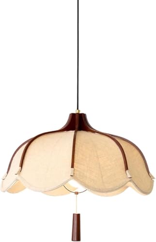 Wmmner .Nordic Style Kronleuchter Moderne Leinen Stoff Pendelleuchte Minimalistische Walnuss Holz Hängelampe Für Küche Insel Eingang Esszimmer Arbeitszimmer Wohnzimmer Schlafzimmer Bar Deckenleuchte von Wmmner