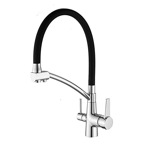 Wmmner 3-Wege-Küchenarmatur 360° Drehbarer Messing-Spültischmischer Für Umkehrosmose-Systeme 3 In 1 Trinkwasserhahn Mit Doppelhebel Schlankes Silber-Finishulz 000729 Küchenspüle Wasserhähne Wasserhähn von Wmmner