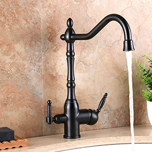 Wmmner 3-Wege-Küchenarmatur Retro-Wasserhahn Aus Massivem Messing Mit 360-Grad-Drehung Gefiltertes Trinkwasser Elegantes Gold-Finish Langlebige Und Stilvolle Küchenspüle Mischung von Wmmner