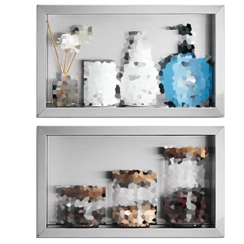 Wmmner 304 Edelstahldusche - Wandmontierte Badezimmerarmaturrage Cabinet Metallregal Trennwand Für Hotel & Zuhause Schwarzes Finish 24X35X8Cm (2Er-Pack)/Silber/24 * 35 * 8Cm-9 * 14 * 3In-2Pcs von Wmmner