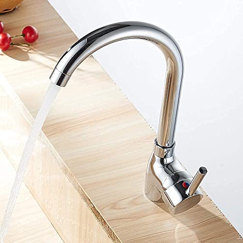 Wmmner 360° Swivel Küchenarmatur Mischbatterie Einhand-Küchenarmatur Wasserhahn-Silber von Wmmner