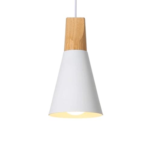 Wmmner Aluminium-Lampenschirm Kronleuchter Metall Pendelleuchte Im Nordischen Stil Kreative Industrielle Holz-E27/E26 Hängelampe Für Kücheninsel Wohnzimmer Schlafzimmer Nachttisch Esszimmer Flur (Grün von Wmmner