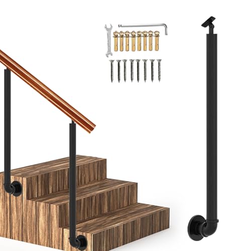 Wmmner Außenstufengeländer Mit Seitlich Montierter Unterstützung Für Haus, Garten, Flur, Loft, Deck Sicherheitsbaluster Und Säulen (41,3 In) - Verbesserung Der Sicherheit Und Stabilität/105Cm(41.3In)/ von Wmmner