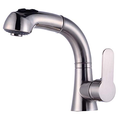 Wmmner Ausziehbarer Küchenmischer Spültisch Wasserhahn Mit Ausziehbarem Doppelauslauf Dusche 360 ° Schwenkbarer Mischbatterie Gold (Silber) (Silber) von Wmmner