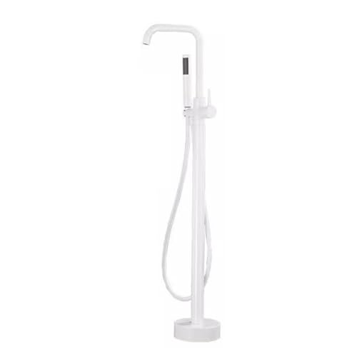 Wmmner Badarmatur Freistehend Mit Handbrause, Einzelgriff Wasser Kalt Und Heiß Messing Mischbatterie Badewanne Freistehend, Gold/Weiß/a von Wmmner