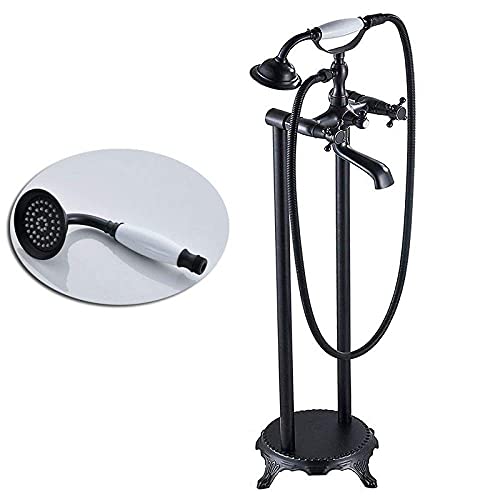Wmmner Badewanne Wasserhahn Antike Messing Boden Montierte Wanne Waschbecken Wasserhahn Doppel Griff Badm Bad Dusche Set Freistehende Badewanne Mischbatterie Mit Handbrause, Antike Messing a Ulz 00048 von Wmmner