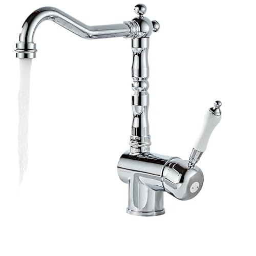 Wmmner Badezimmer 360 Grad Swivel Massives Messing Chrombadezimmer Mixer Kalt Und Küche Wasserhahn Einzelloch Wasserhahn Küche Wasserhahn Lh-6036L Wasserhähne/Chrome-02/G1/2_Chrom von Wmmner