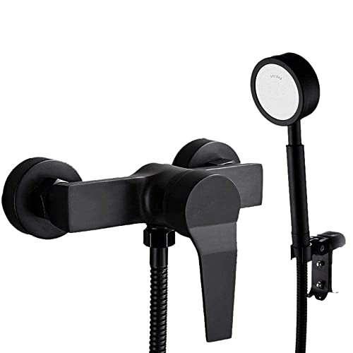 Wmmner Badezimmer Dusche Mischbatterien Mit Handbrause Messing Schwarz Einhebel Duschkopf Und Schlauch Set Wandfüller Bad Tap-B_Under/B/Unter von Wmmner