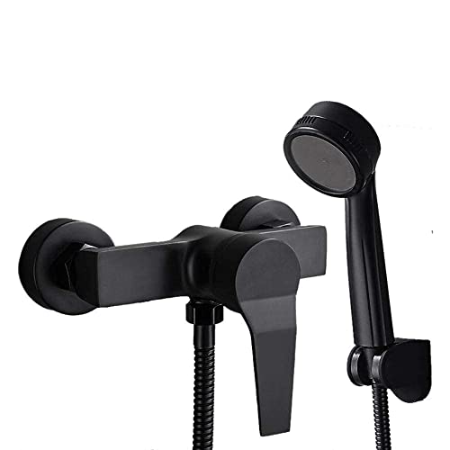 Wmmner Badezimmer Dusche Mischbatterien Mit Handbrause Messing Schwarz Einhebel Duschkopf Und Schlauch Set Wandfüller Bad Tap-B_Under/C/Unter von Wmmner