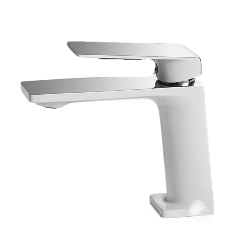 Wmmner Bathroom Basin Faucet Bathroom Torneira Para Banheiro Chrome Faucet Basin Taps Deck Mounted Grifo Lavabo Cold Mixer Tap Faucets/Weiß Und Chrom/G3/8 von Wmmner