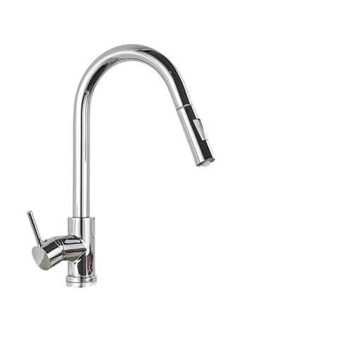 Wmmner Bathroom Gold Kitchen Faucets Stainless Steel Pull Down Stream Sprayer Deck Mount Sink Taps Black Brushed Faucets(Matte Black)/Silbrig von Wmmner