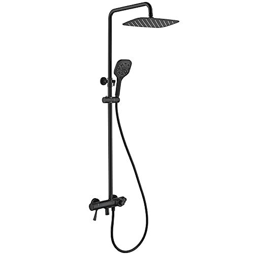 Wmmner Blacktatic Shower System With Tub Spout 300X200 Mm Rainfall Shower Head System With Handheld Combo Set, Wall Mounted Shower Faucet Set,Shower Wmmner Blacktatic Shower System With Tub Spout 300X200 Mm Rainfall Shower Head System With Handheld Combo Set, Wall Mounted Shower Faucet Set,Shower von Wmmner