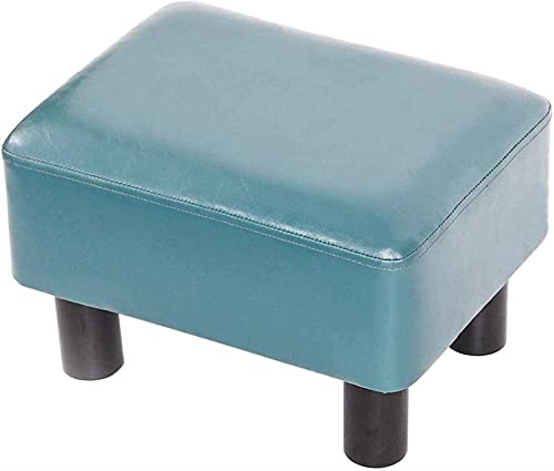 Wmmner Braun Gepolsterte Kleine Fußstütze Ottoman Für Holzstuhl - Vielseitiges Möbelzubehör, Stilvolle Wohnkultur, Bequeme Fußstütze, Perfekt Für Wohnzimmer Und Büro/Blaugrün von Wmmner