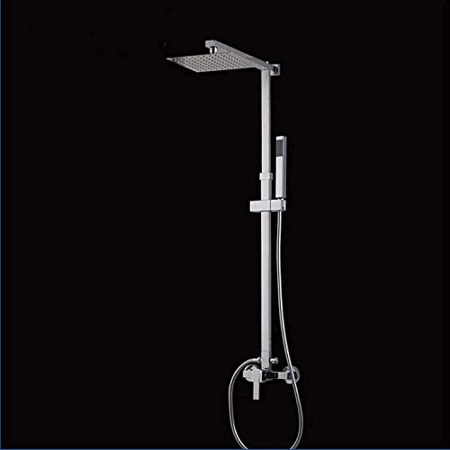 Wmmner Chrom-Finish Wandhalterung 8 Zoll Großes Regenduschset Mischbatterie Baddusche Mit Höhenverstell-Handbrause-Set von Wmmner