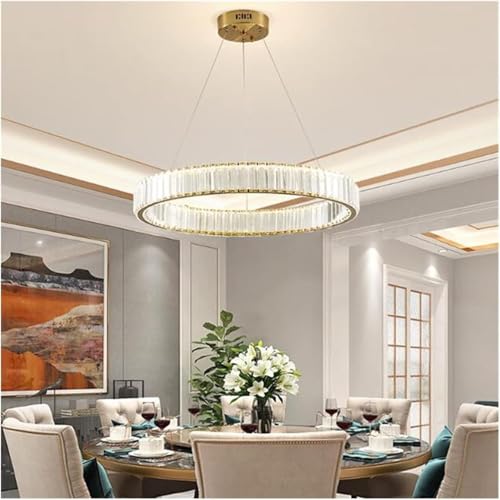 Wmmner Crystal Chandeliers Light Crystal Chandelier Living Room Lamp Post Modern Simple Restaurant Lamp,Contemporary Dining Room/Warmweiß/Dia60Cm von Wmmner