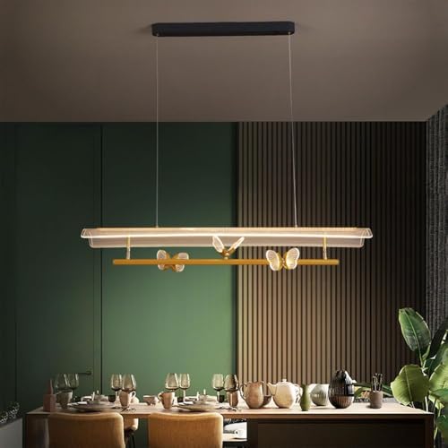 Wmmner D Alumipendelleuchteesszimmer Led Hängelampe Decke Dimmbare Moderne Led Luxuriöse Pendelleuchten Dekoration, (Weißes Licht 120Cm)/Dreifarbiges Licht/80Cm von Wmmner