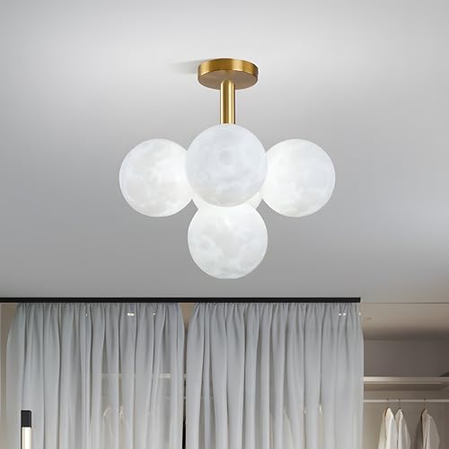 Wmmner Deckenleuchte – Moderner Goldener Kronleuchter Mit 5 Leuchten, Mondförmiger Sputnik-Messing-Eingang Über Dem Tisch. Wmmner Deckenleuchte – Moderner Goldener Kronleuchter Mit 5 Leuchten, Mondförmiger Sputnik-Messing-Eingang Über Dem Tisch. von Wmmner