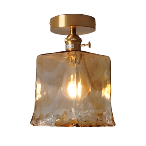 Wmmner Deckenleuchte – Vintage-Gold-Eingangsleuchte, Moderne Messing-Halb-Einbauleuchte, Klein, Für Balkone, Foyers Und Treppenhäuser von Wmmner